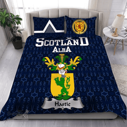 Scottish Hastie Family Crest Tartan Bedding Set Scottish Home Duvet Covers 1991 Style