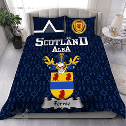 Scottish Fernie Family Crest Tartan Bedding Set Scottish Home Duvet Covers 1991 Style