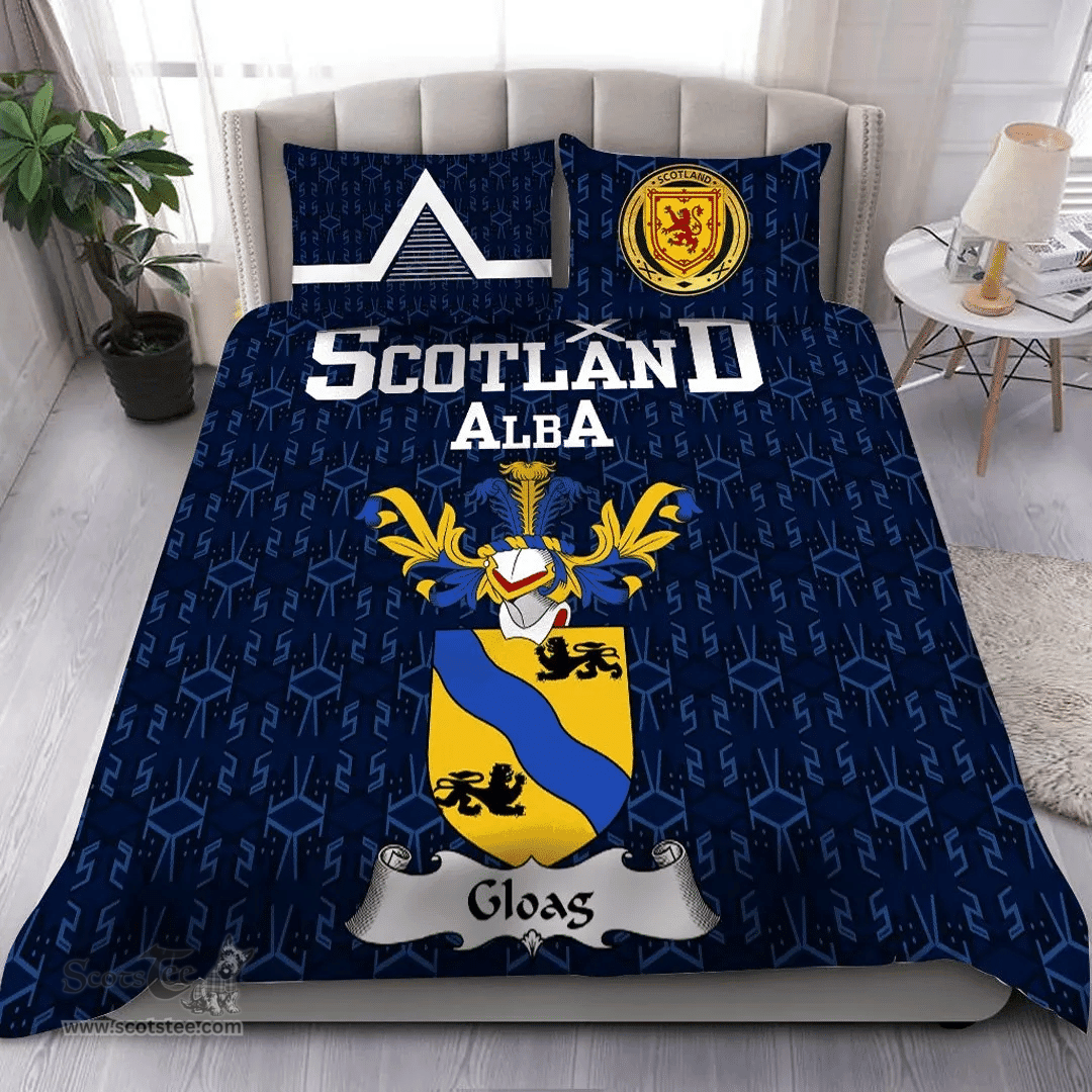 Scottish Gloag Family Crest Tartan Bedding Set Scottish Home Duvet Covers 1991 Style