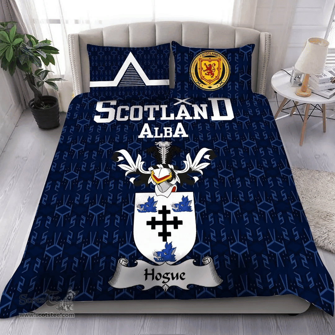 Scottish Hogue Family Crest Tartan Bedding Set Scottish Home Duvet Covers 1991 Style