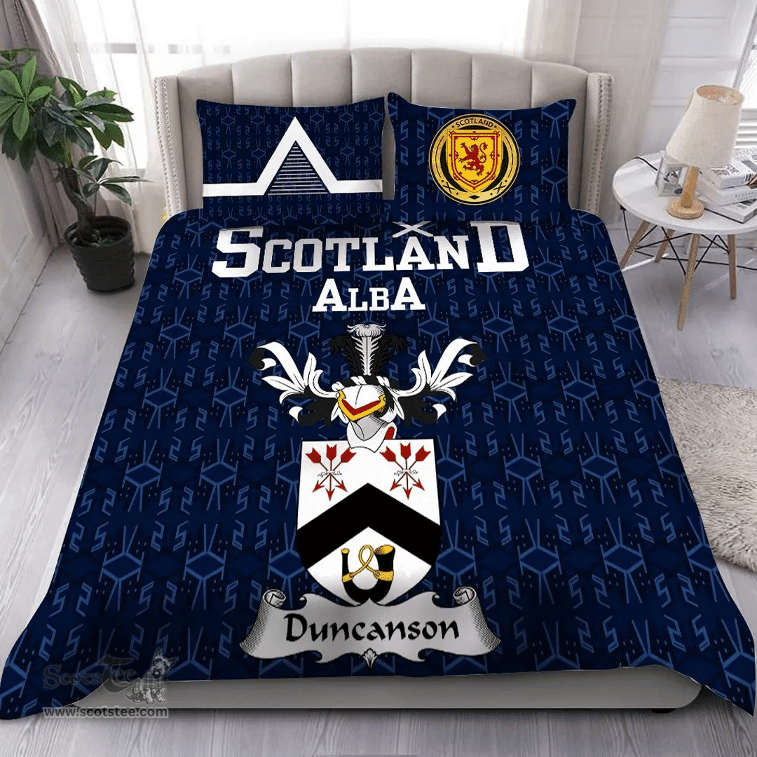 Scottish Duncanson Family Crest Tartan Bedding Set Scottish Home Duvet Covers 1991 Style
