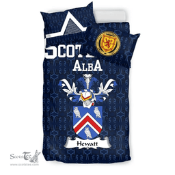 Scottish Hewatt Family Crest Tartan Bedding Set Scottish Home Duvet Covers 1991 Style