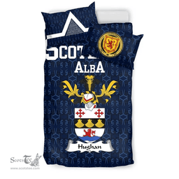 Scottish Hughan Family Crest Tartan Bedding Set Scottish Home Duvet Covers 1991 Style