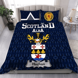 Scottish Hughan Family Crest Tartan Bedding Set Scottish Home Duvet Covers 1991 Style