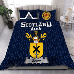 Scottish Govan Family Crest Tartan Bedding Set Scottish Home Duvet Covers 1991 Style