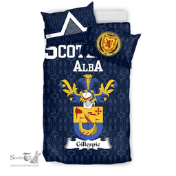 Scottish Gillespie Family Crest Tartan Bedding Set Scottish Home Duvet Covers 1991 Style