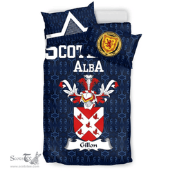 Scottish Gillon Family Crest Tartan Bedding Set Scottish Home Duvet Covers 1991 Style
