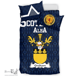 Scottish Graham Family Crest Tartan Bedding Set Scottish Home Duvet Covers 1991 Style