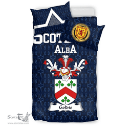 Scottish Goldie Family Crest Tartan Bedding Set Scottish Home Duvet Covers 1991 Style