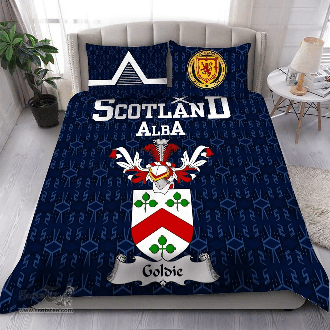 Scottish Goldie Family Crest Tartan Bedding Set Scottish Home Duvet Covers 1991 Style