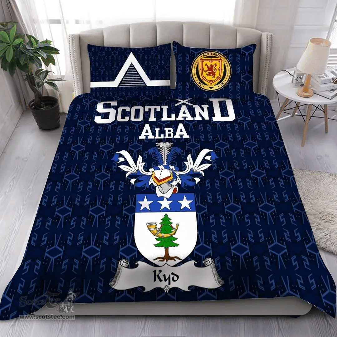Scottish Kyd Family Crest Tartan Bedding Set Scottish Home Duvet Covers 1991 Style