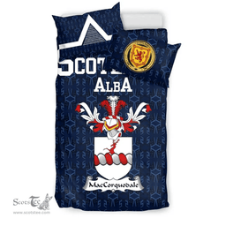 Scottish MacCorquodale Family Crest Tartan Bedding Set Scottish Home Duvet Covers 1991 Style