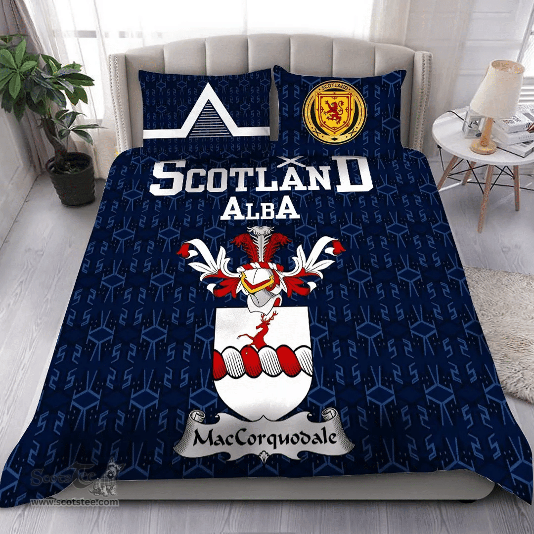 Scottish MacCorquodale Family Crest Tartan Bedding Set Scottish Home Duvet Covers 1991 Style