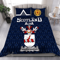 Scottish MacCorquodale Family Crest Tartan Bedding Set Scottish Home Duvet Covers 1991 Style