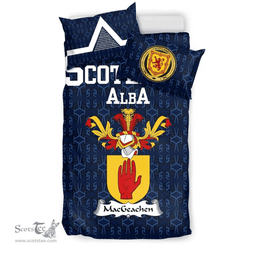 Scottish MacGeachen Family Crest Tartan Bedding Set Scottish Home Duvet Covers 1991 Style