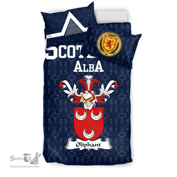 Scottish Oliphant Family Crest Tartan Bedding Set Scottish Home Duvet Covers 1991 Style