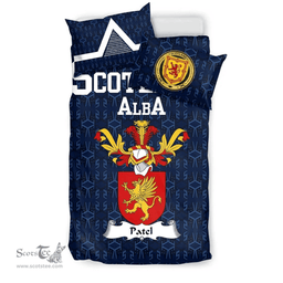 Scottish Patel Family Crest Tartan Bedding Set Scottish Home Duvet Covers 1991 Style
