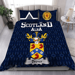 Scottish Drever or Driver Family Crest Tartan Bedding Set Scottish Home Duvet Covers 1991 Style