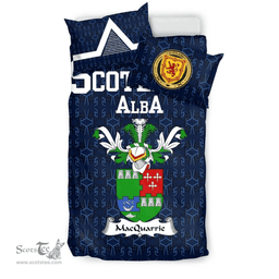 Scottish MacQuarrie or MacGuarie Family Crest Tartan Bedding Set Scottish Home Duvet Covers 1991 Style