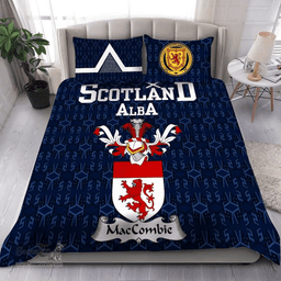 Scottish MacCombie Family Crest Tartan Bedding Set Scottish Home Duvet Covers 1991 Style