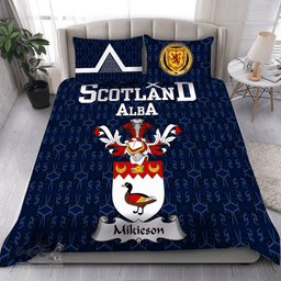 Scottish Mikieson Family Crest Tartan Bedding Set Scottish Home Duvet Covers 1991 Style