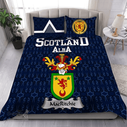 Scottish MacRitchie Family Crest Tartan Bedding Set Scottish Home Duvet Covers 1991 Style