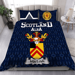 Scottish MacLeish Family Crest Tartan Bedding Set Scottish Home Duvet Covers 1991 Style