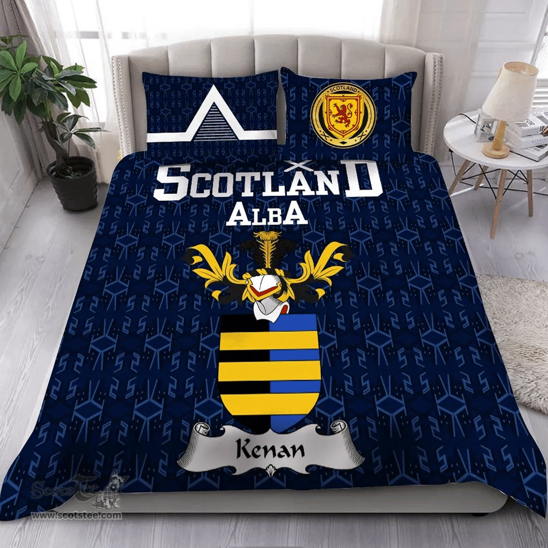 Scottish Kenan Family Crest Tartan Bedding Set Scottish Home Duvet Covers 1991 Style