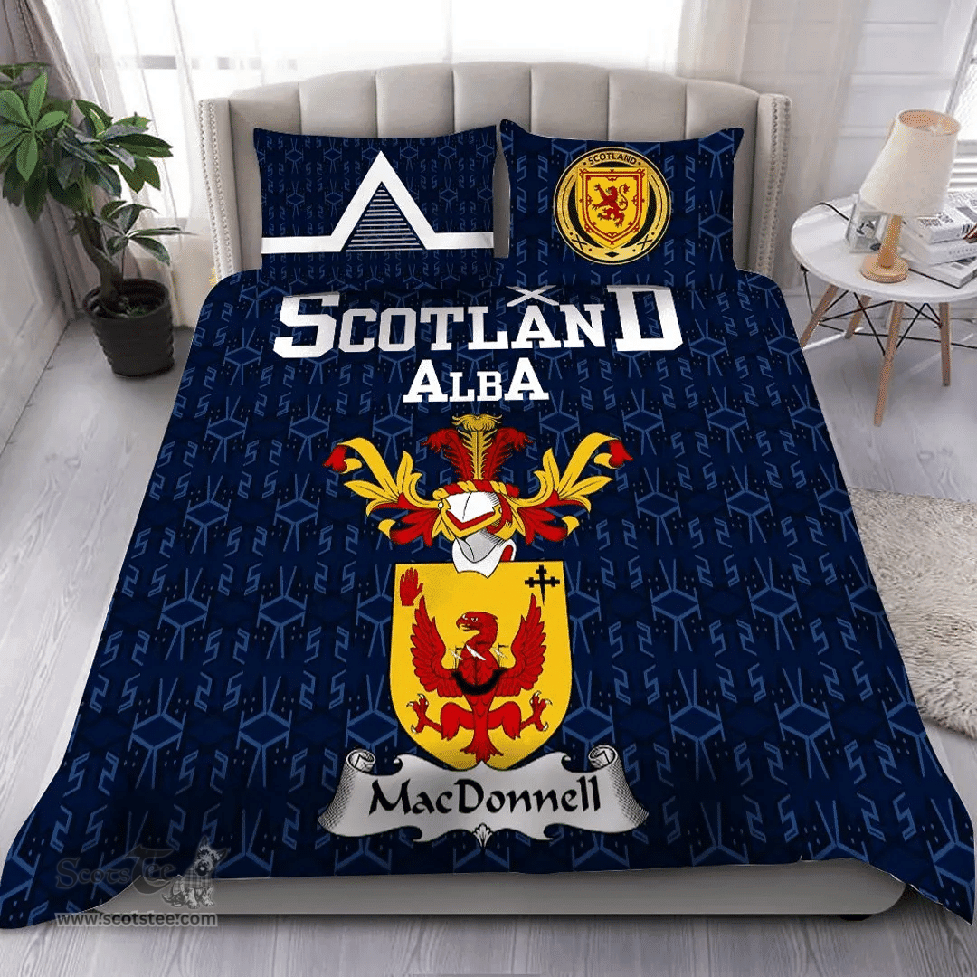 Scottish MacDonnell Family Crest Tartan Bedding Set Scottish Home Duvet Covers 1991 Style