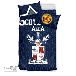Scottish MacNaughton or MacNaughten Family Crest Tartan Bedding Set Scottish Home Duvet Covers 1991 Style