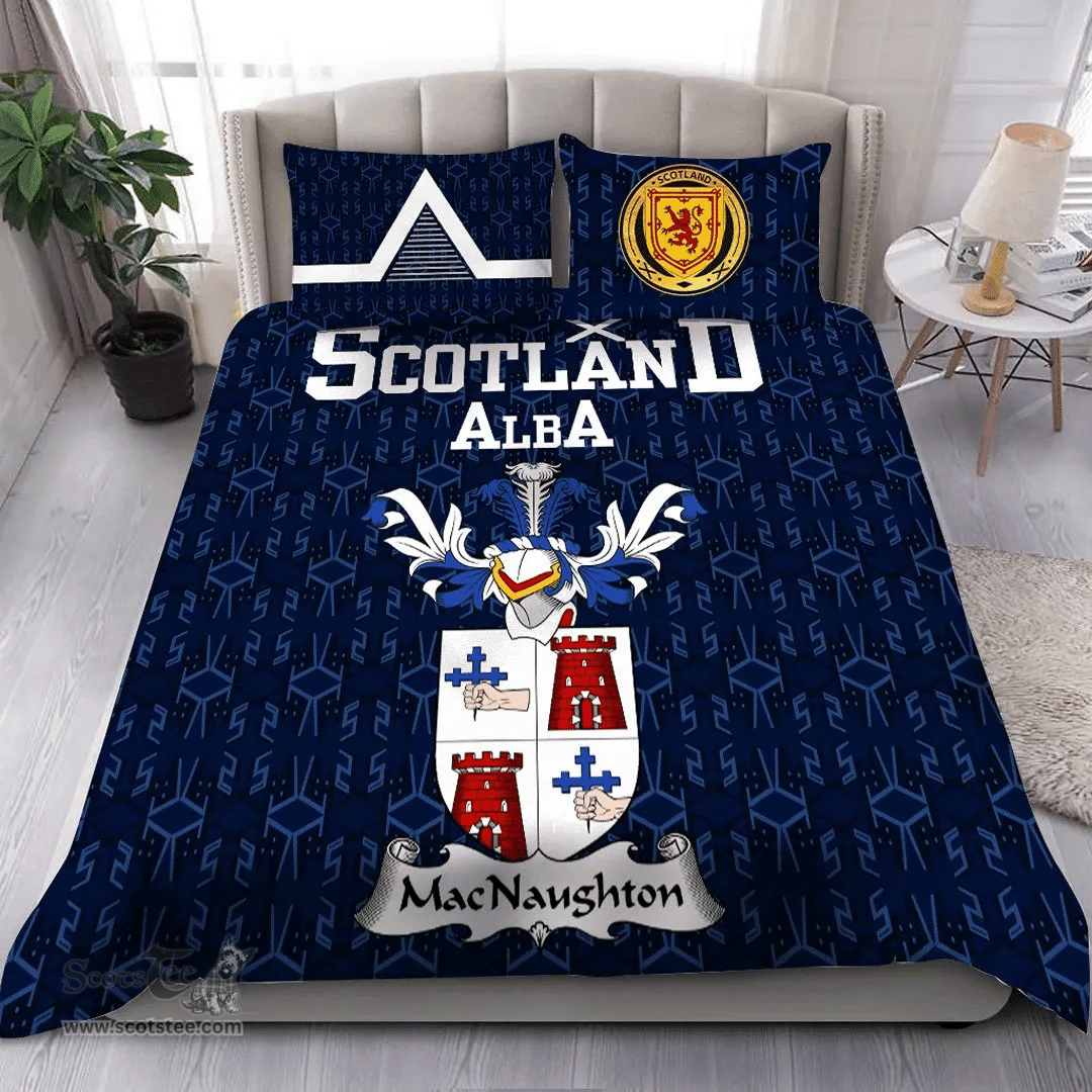 Scottish MacNaughton or MacNaughten Family Crest Tartan Bedding Set Scottish Home Duvet Covers 1991 Style