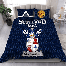 Scottish MacNaughton or MacNaughten Family Crest Tartan Bedding Set Scottish Home Duvet Covers 1991 Style