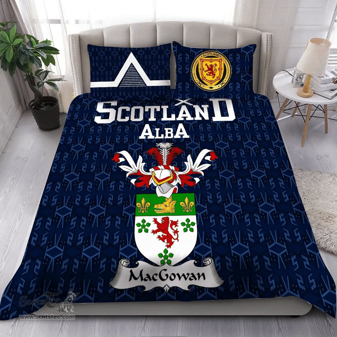 Scottish MacGowan Family Crest Tartan Bedding Set Scottish Home Duvet Covers 1991 Style