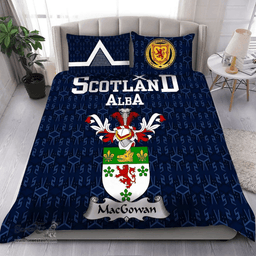 Scottish MacGowan Family Crest Tartan Bedding Set Scottish Home Duvet Covers 1991 Style