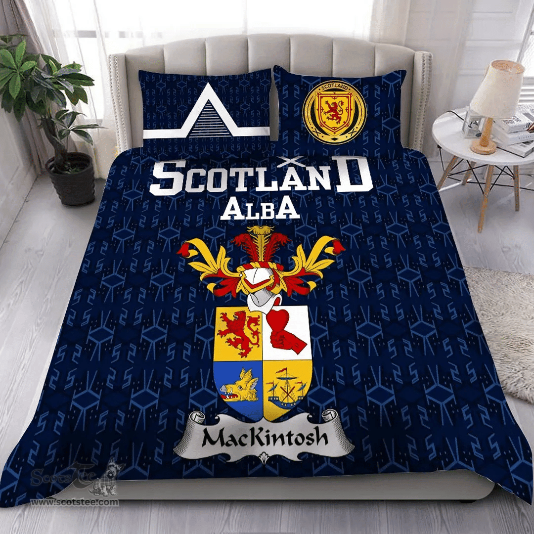 Scottish Mackintosh Family Crest Tartan Bedding Set Scottish Home Duvet Covers 1991 Style