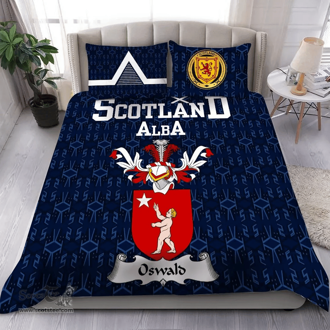 Scottish Oswald (Encyclopaedia Heraldica) Family Crest Tartan Bedding Set Scottish Home Duvet Covers 1991 Style