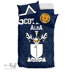 Scottish MacLaurin or McLaurin Family Crest Tartan Bedding Set Scottish Home Duvet Covers 1991 Style