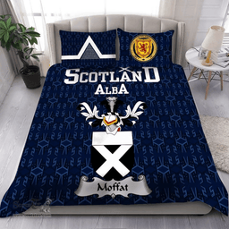 Scottish Moffat Family Crest Tartan Bedding Set Scottish Home Duvet Covers 1991 Style