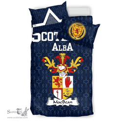 Scottish MacBean Family Crest Tartan Bedding Set Scottish Home Duvet Covers 1991 Style