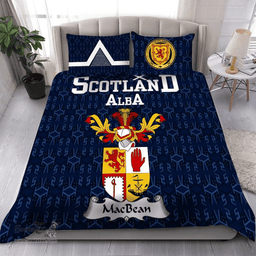 Scottish MacBean Family Crest Tartan Bedding Set Scottish Home Duvet Covers 1991 Style