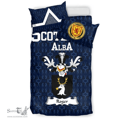 Scottish Roger or Rodger Family Crest Tartan Bedding Set Scottish Home Duvet Covers 1991 Style