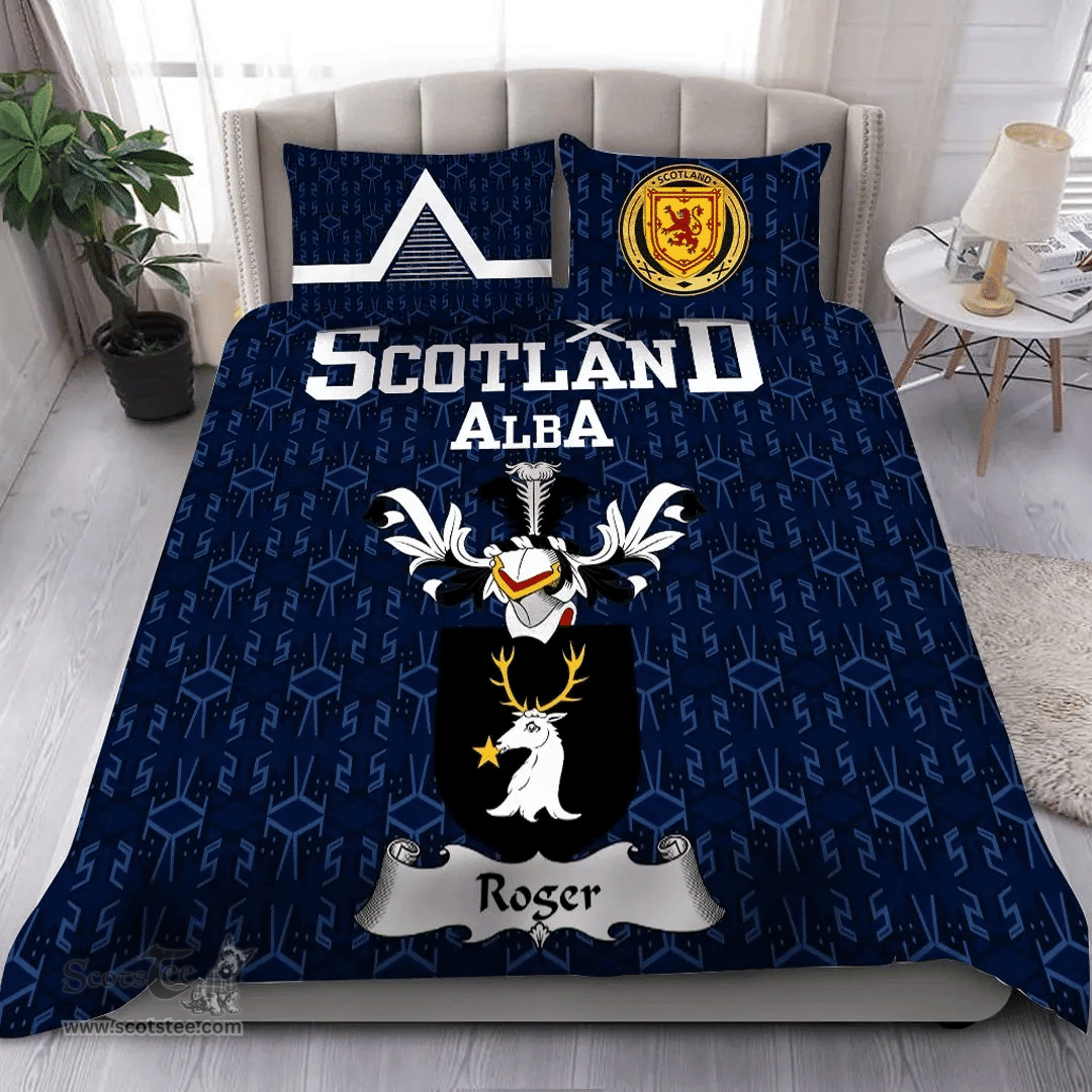 Scottish Roger or Rodger Family Crest Tartan Bedding Set Scottish Home Duvet Covers 1991 Style