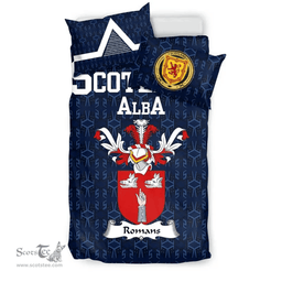 Scottish Romans Family Crest Tartan Bedding Set Scottish Home Duvet Covers 1991 Style