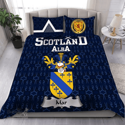 Scottish Mar Family Crest Tartan Bedding Set Scottish Home Duvet Covers 1991 Style
