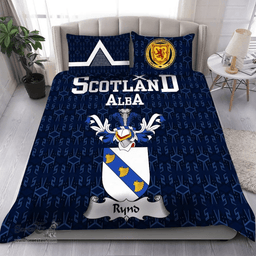 Scottish Rynd Family Crest Tartan Bedding Set Scottish Home Duvet Covers 1991 Style