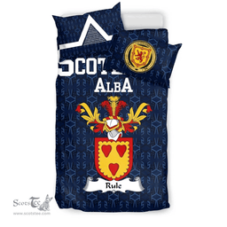 Scottish Rule Family Crest Tartan Bedding Set Scottish Home Duvet Covers 1991 Style