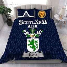 Scottish Lyons Family Crest Tartan Bedding Set Scottish Home Duvet Covers 1991 Style