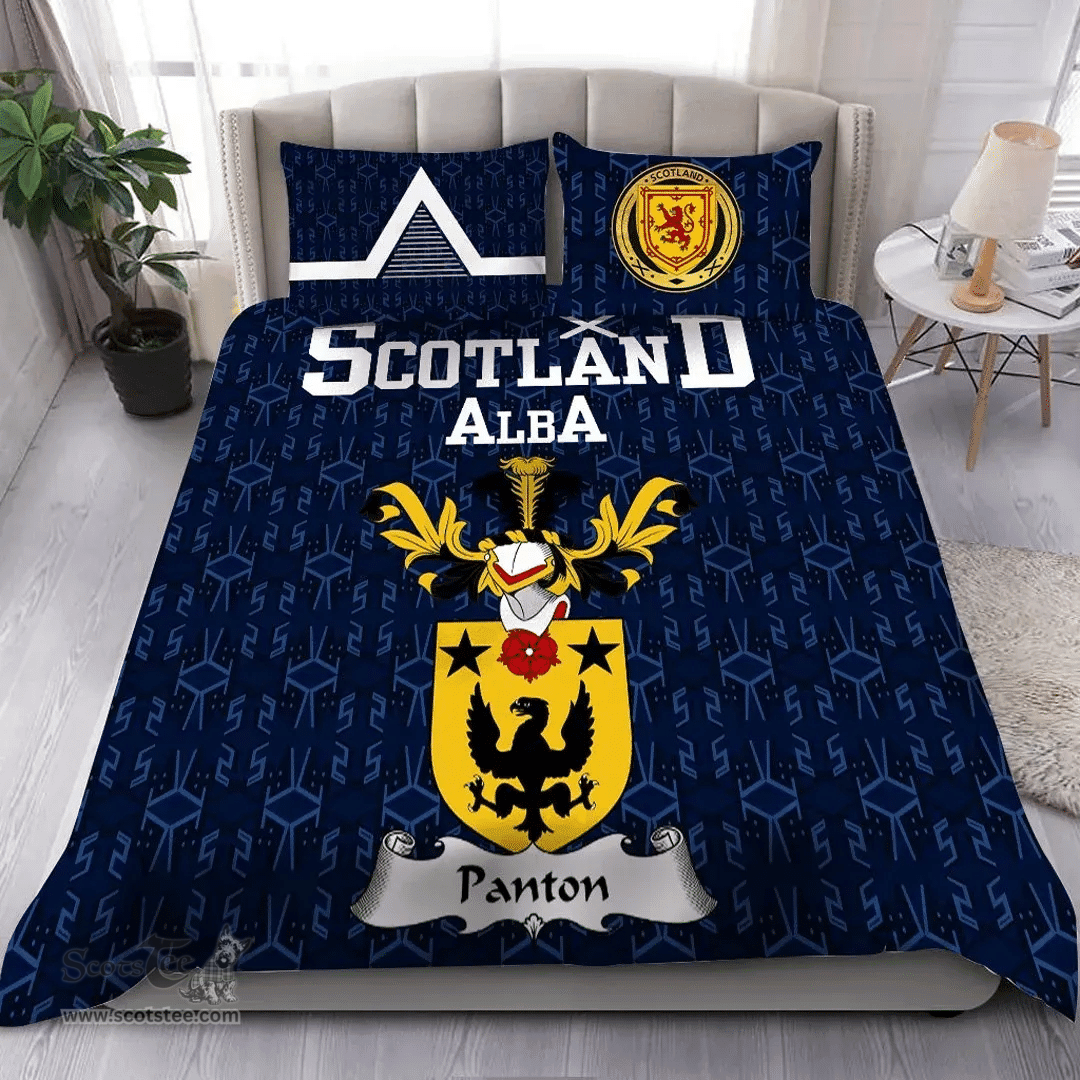 Scottish Panton Family Crest Tartan Bedding Set Scottish Home Duvet Covers 1991 Style