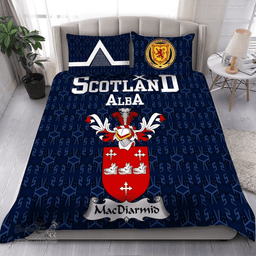 Scottish MacDiarmid Family Crest Tartan Bedding Set Scottish Home Duvet Covers 1991 Style