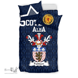Scottish Pattison Family Crest Tartan Bedding Set Scottish Home Duvet Covers 1991 Style